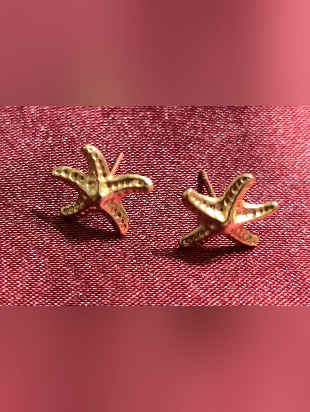 Textured 14k Gold Starfish Stud Earrings